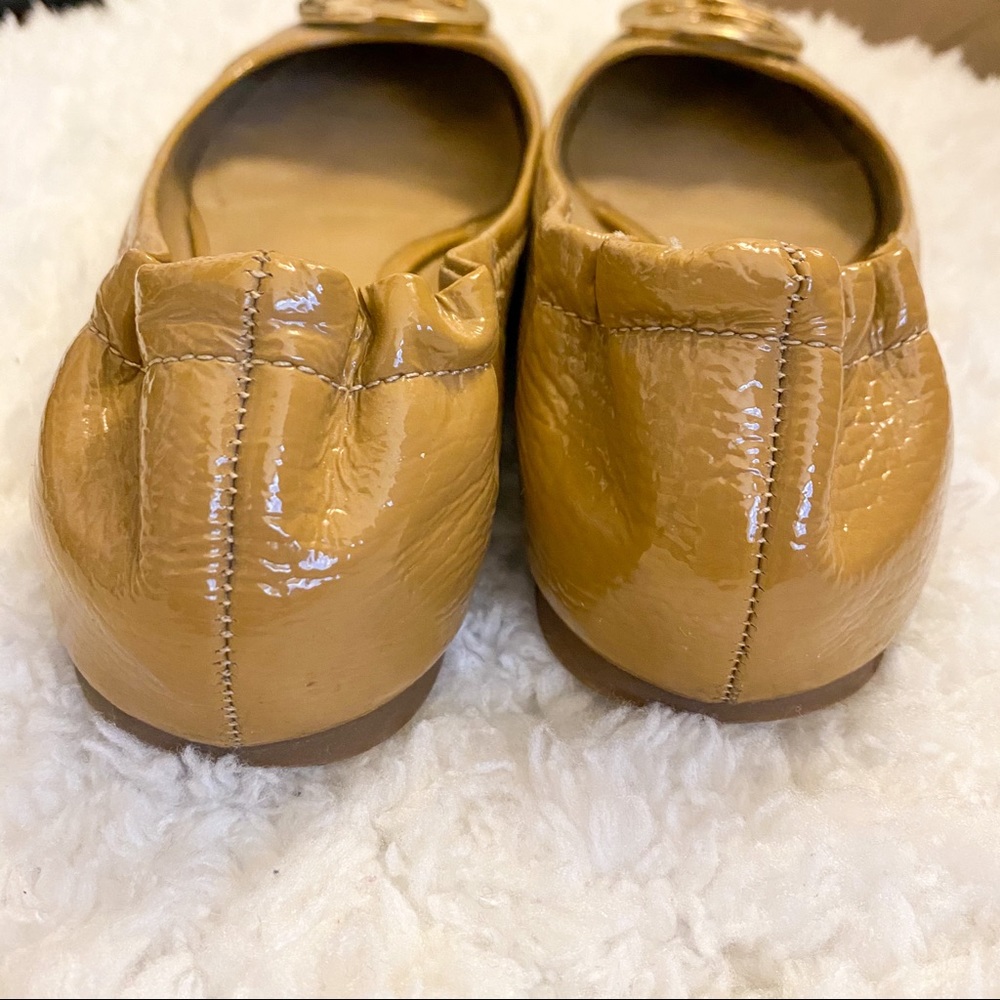 Tory Burch Patent Leather Reva Ballet Flats Sand - Picture 6 of 8